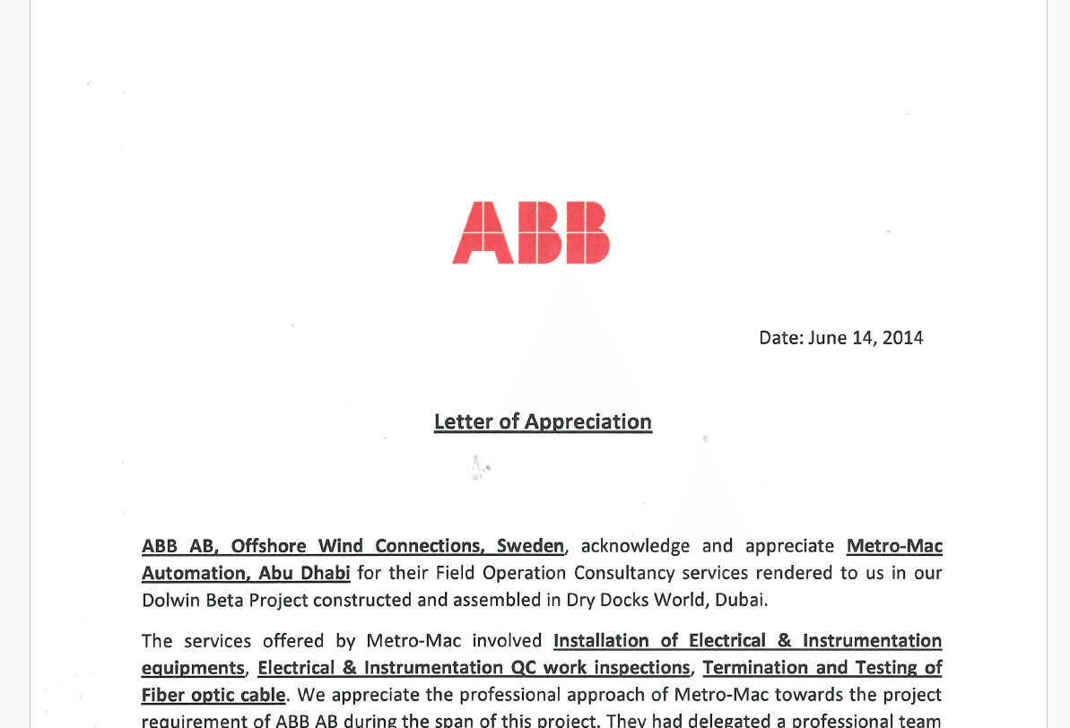 ABB certificate preview